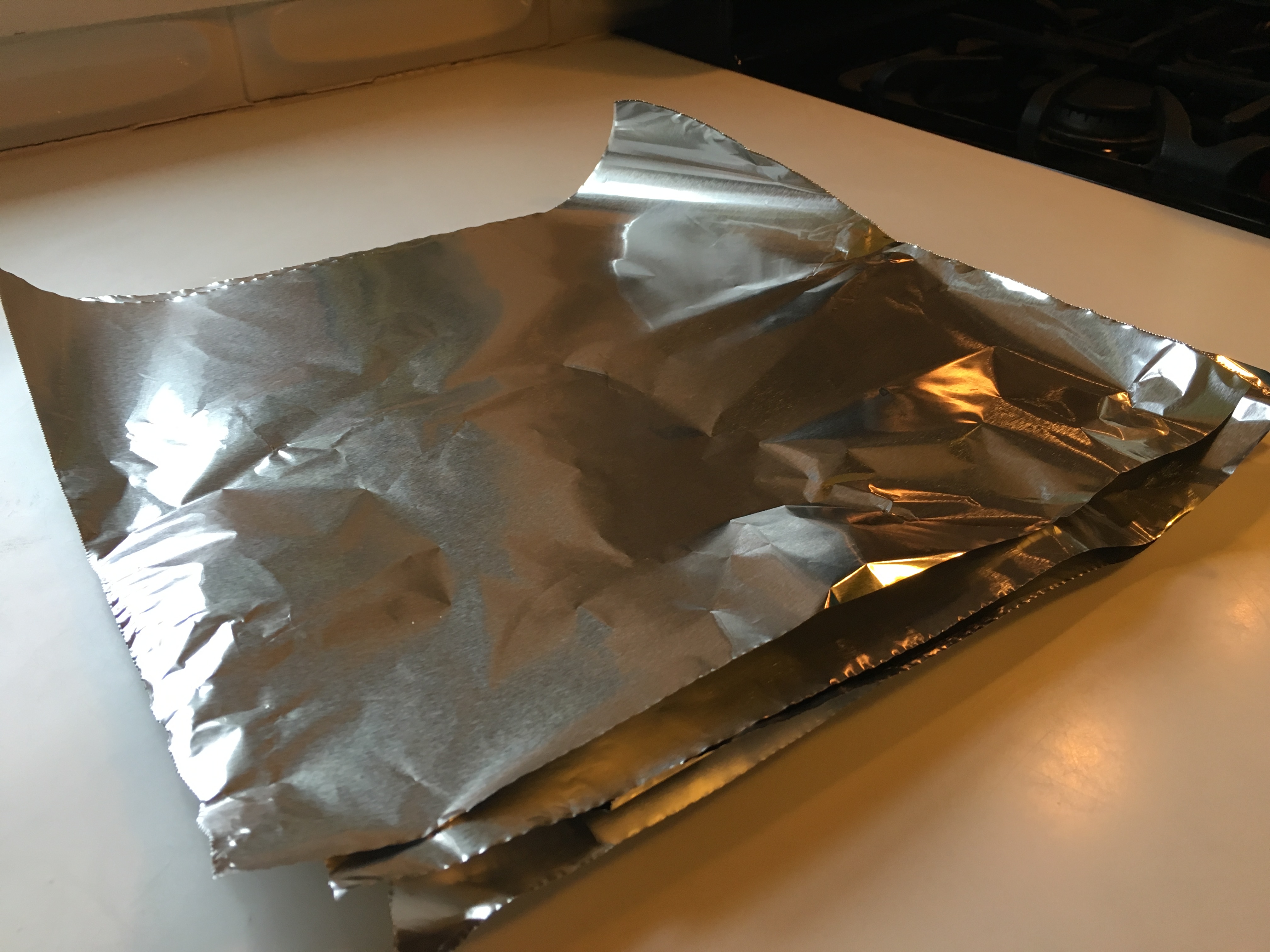 Have your tinfoil prepped in advance so you don't have to fiddle with it later.
