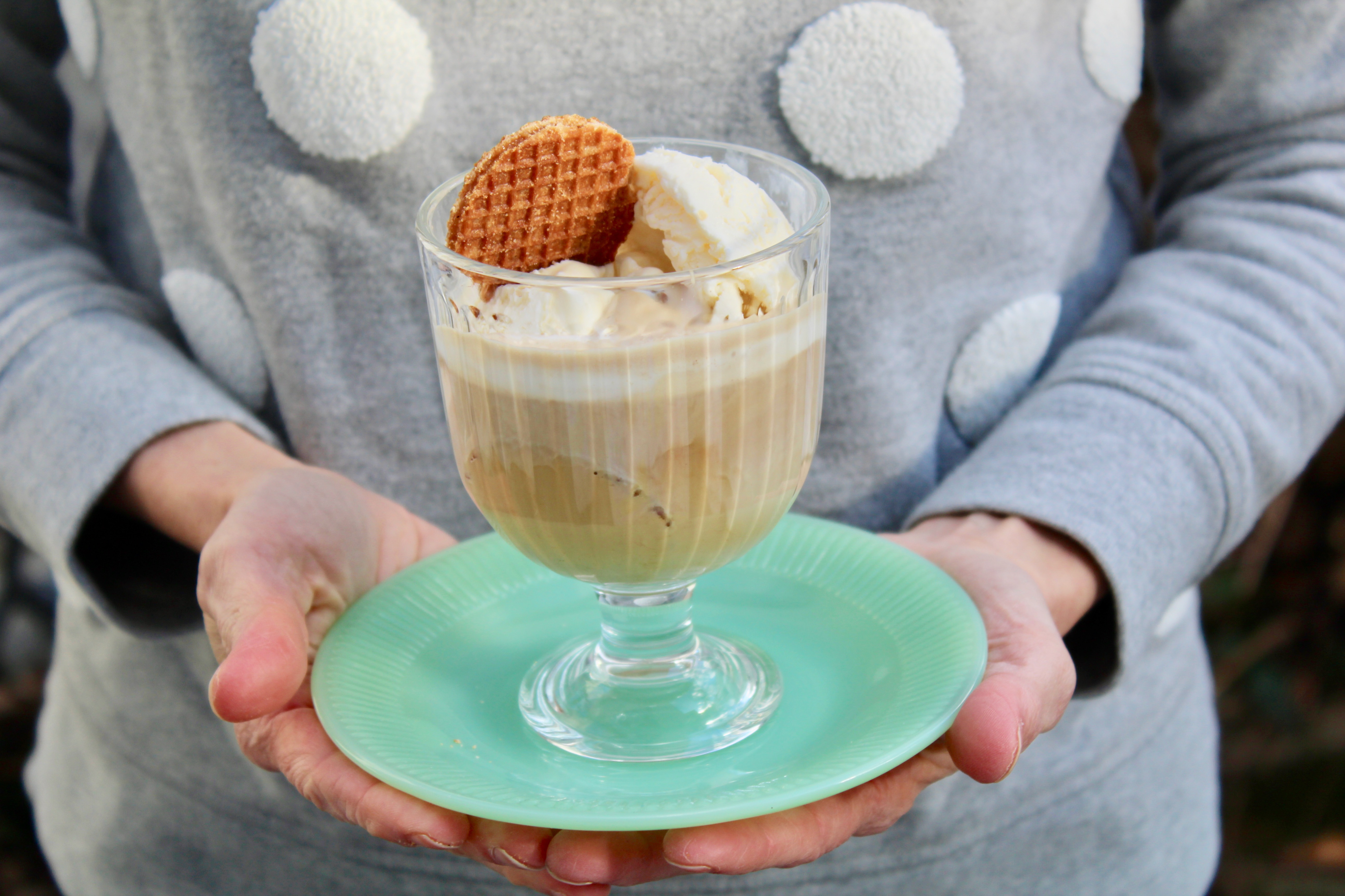 Multiple layers of stroopwafels, vanilla ice cream and espresso are next level delicious.