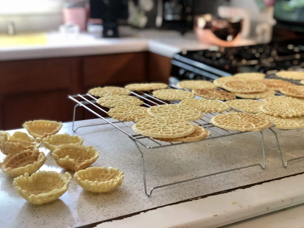 Pizzelles can be made darker or lighter and molded into shapes.
